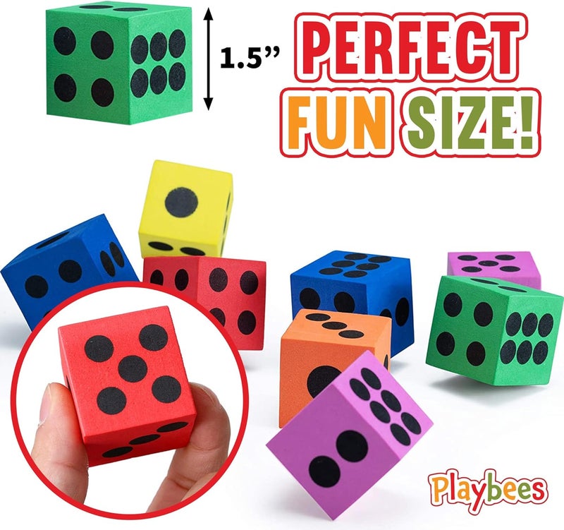 Playbees Big Foam Dice Set - 48-Pack, Jumbo, and Colorful Dice for Kids - Ideal for Boosting Math Skil in The Classroom, Great Gifts, and Party Fun - Image 4